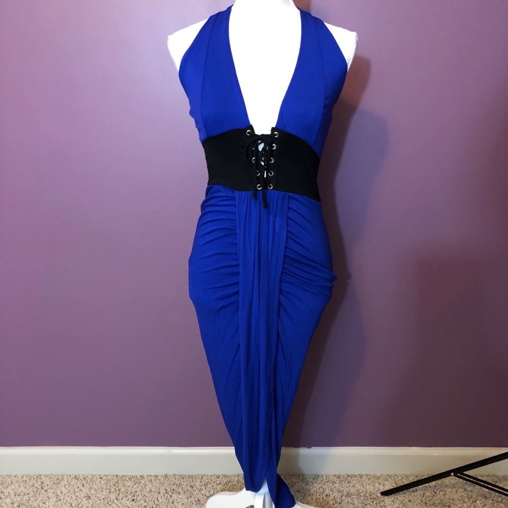Royal Blue Corset Dress - Picture 3 of 6